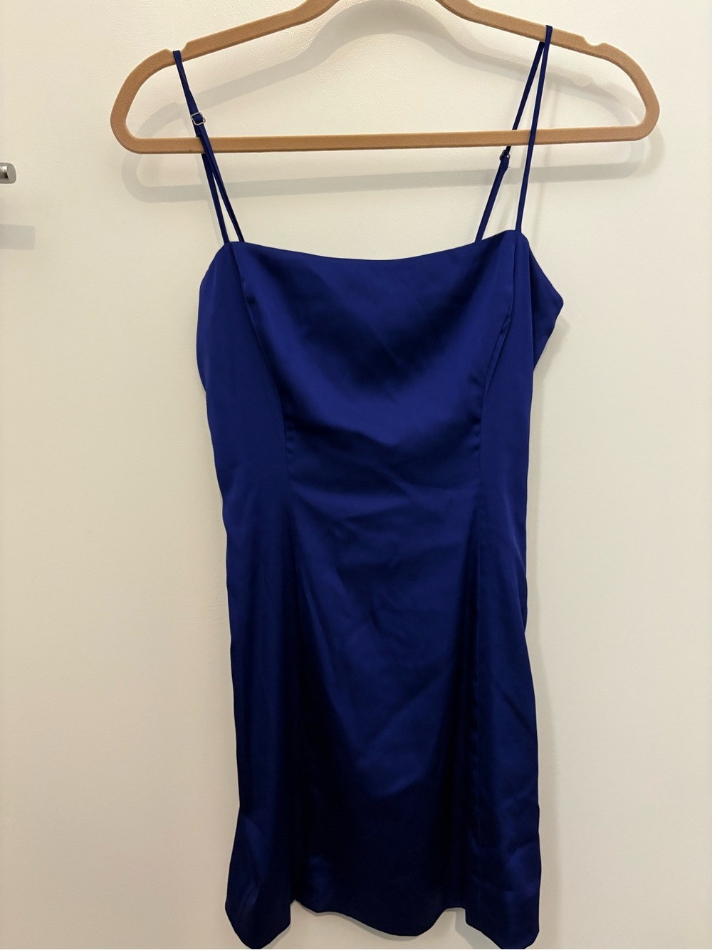 Aritzia (Sunday Best) Satin Slip Dress in Royal Blue - Elegant Spaghetti Strap